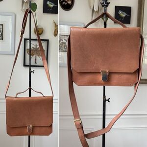 NWT Malababa Spain Tan Leather Shoulder Crossbody Bag Purse $330